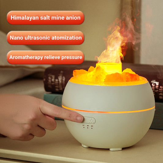 Himalayan salt flame diffuser Aromatherapy humidifier for bedroom relaxation
