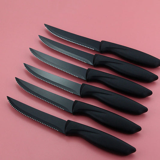 17-piece stainless steel knife set chef bread steak knife set with scissors and peeler