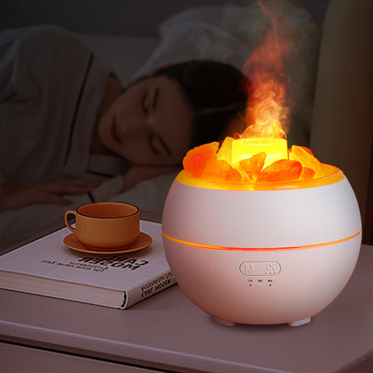 Himalayan salt flame diffuser with LED fire effect