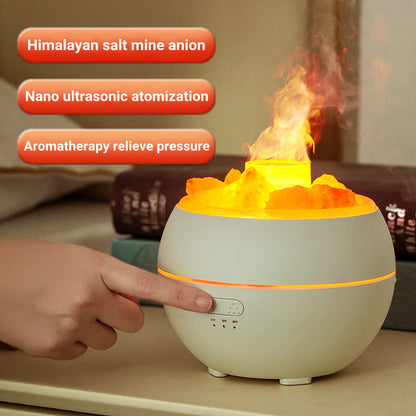 Himalayan salt flame diffuser Aromatherapy humidifier for bedroom relaxation